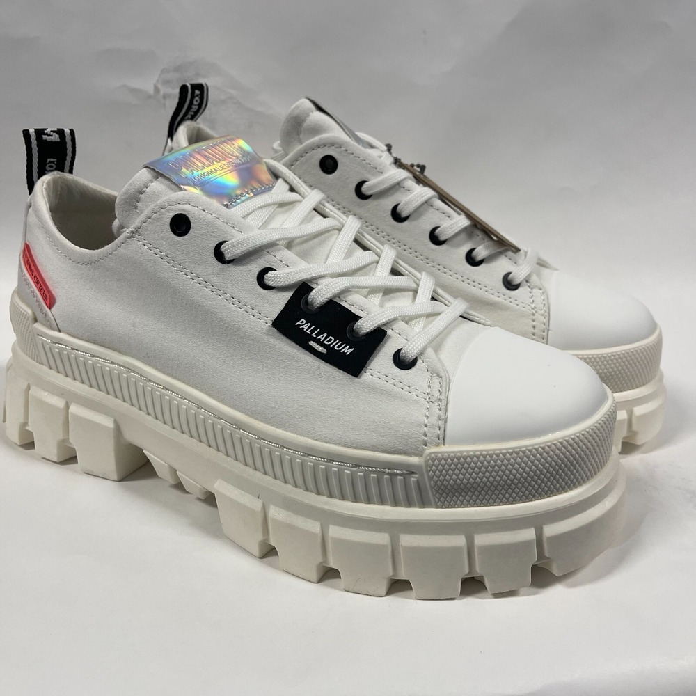 Palladium‎ Revolt Lo TX Womens 10 White Low Top Platform Sneakers Chunky Sole